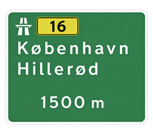 Vejvisningstavle I18