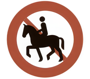Ridning og føring af hest forbudt